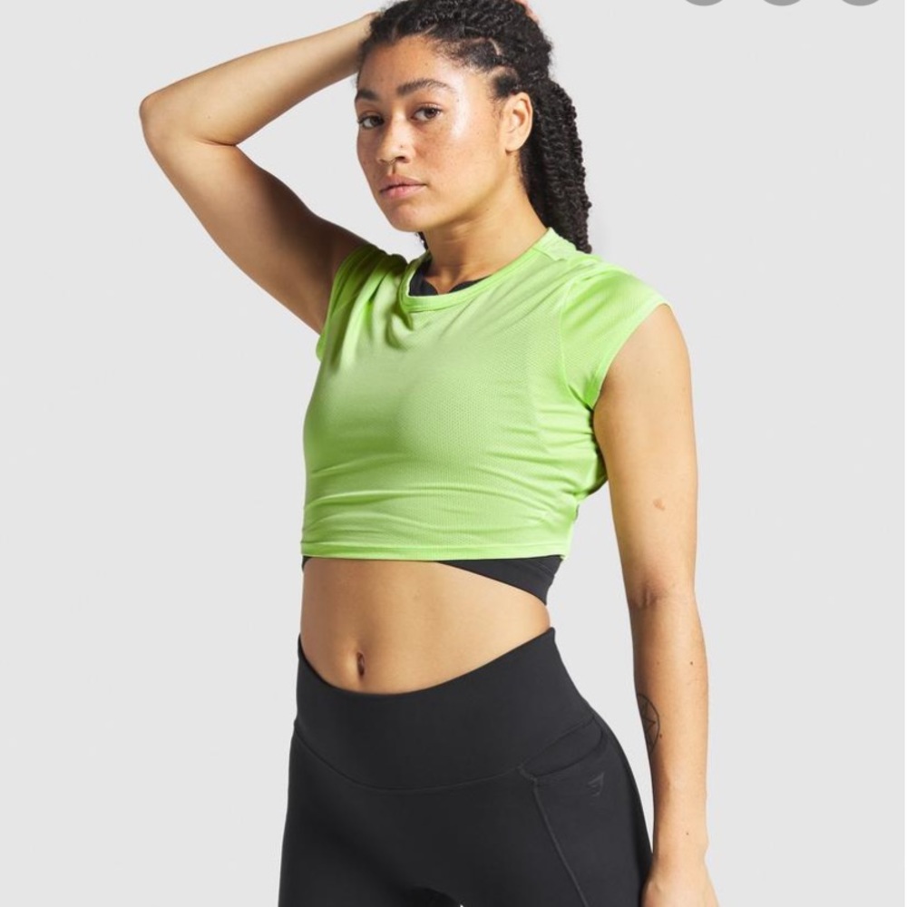 Gymshark speed crop top neon yellow